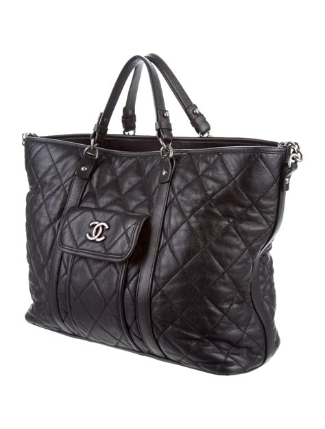 chanel fabric tote bag|large zipped shopping bag chanel.